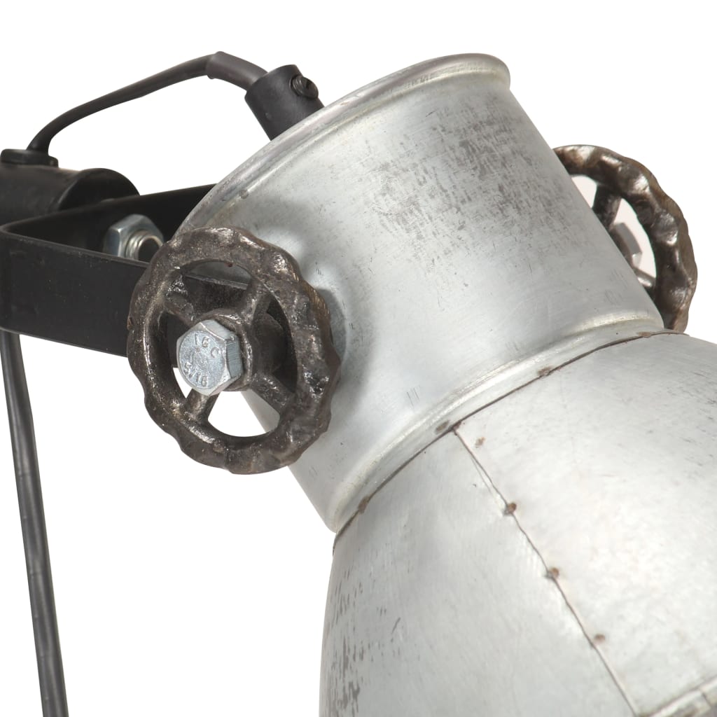 vidaXL gulvlampe med 2 lampeskærme E27 støbejern sølvfarvet