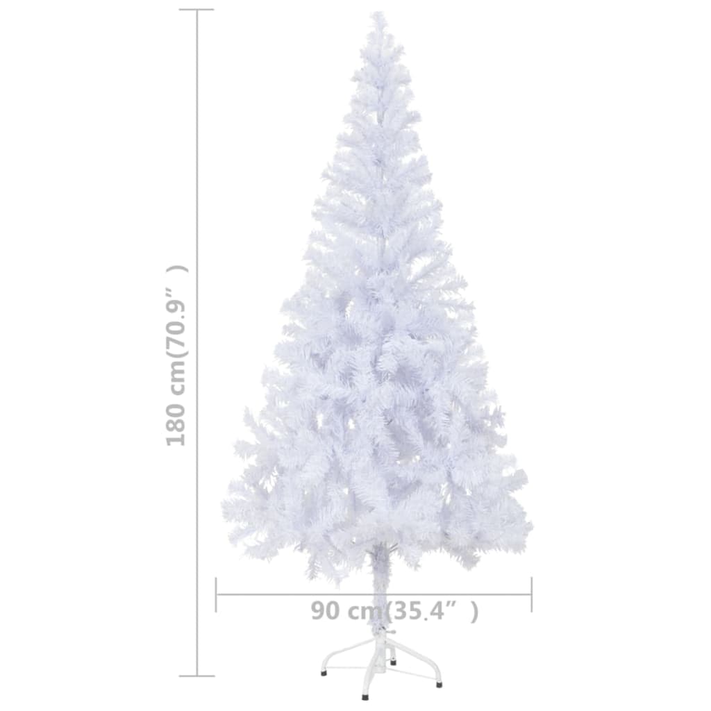 vidaXL kunstigt juletræ med lys og juletræsfod 180 cm 620 grene