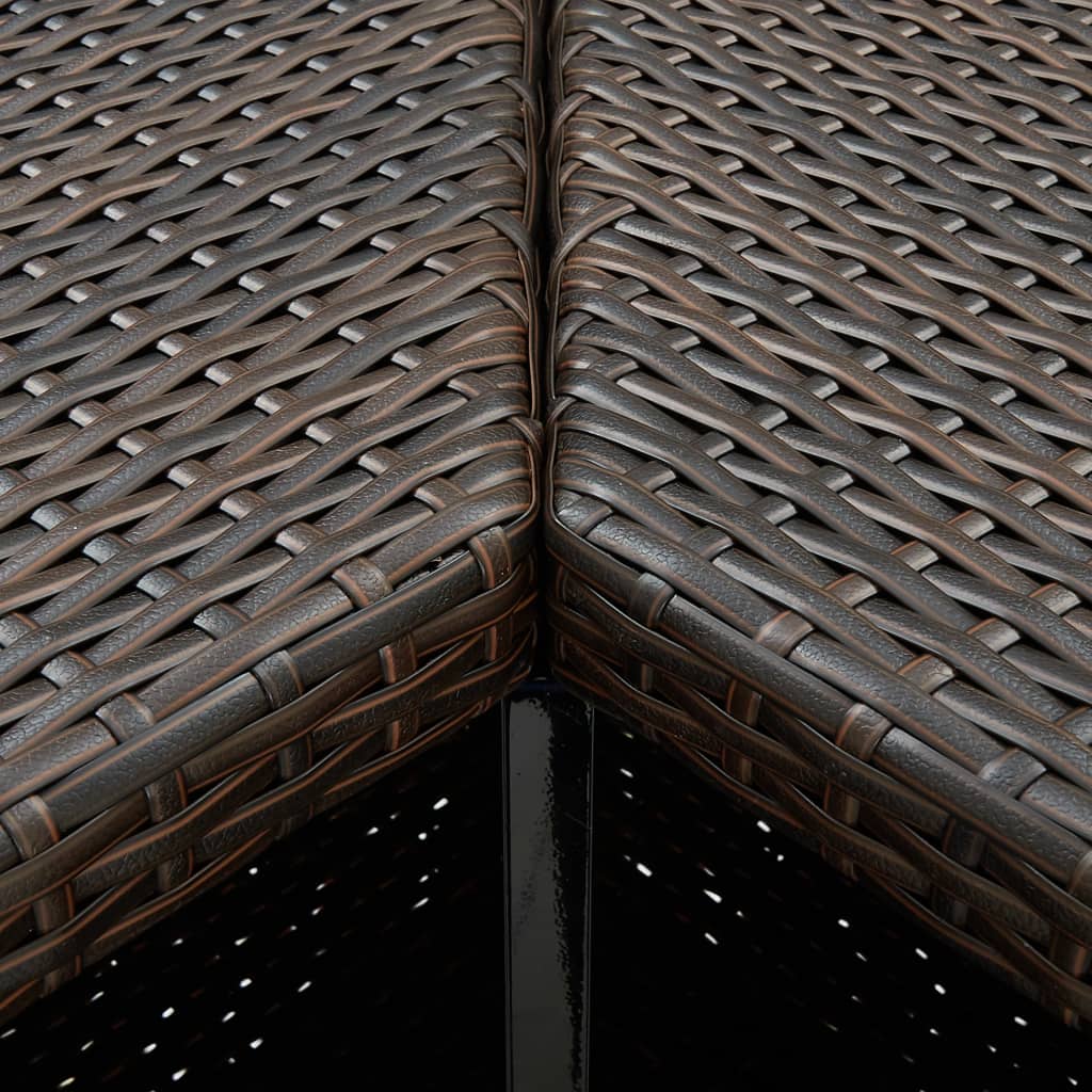 vidaXL hjørnebarbord 100x50x105 cm polyrattan brun