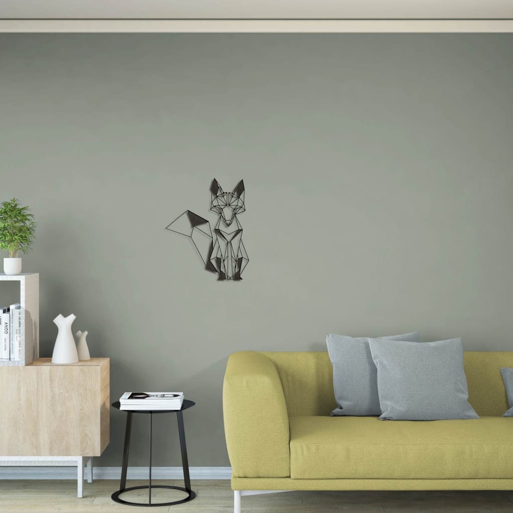 Homemania vægdekoration Fox 33x40 cm stål sort