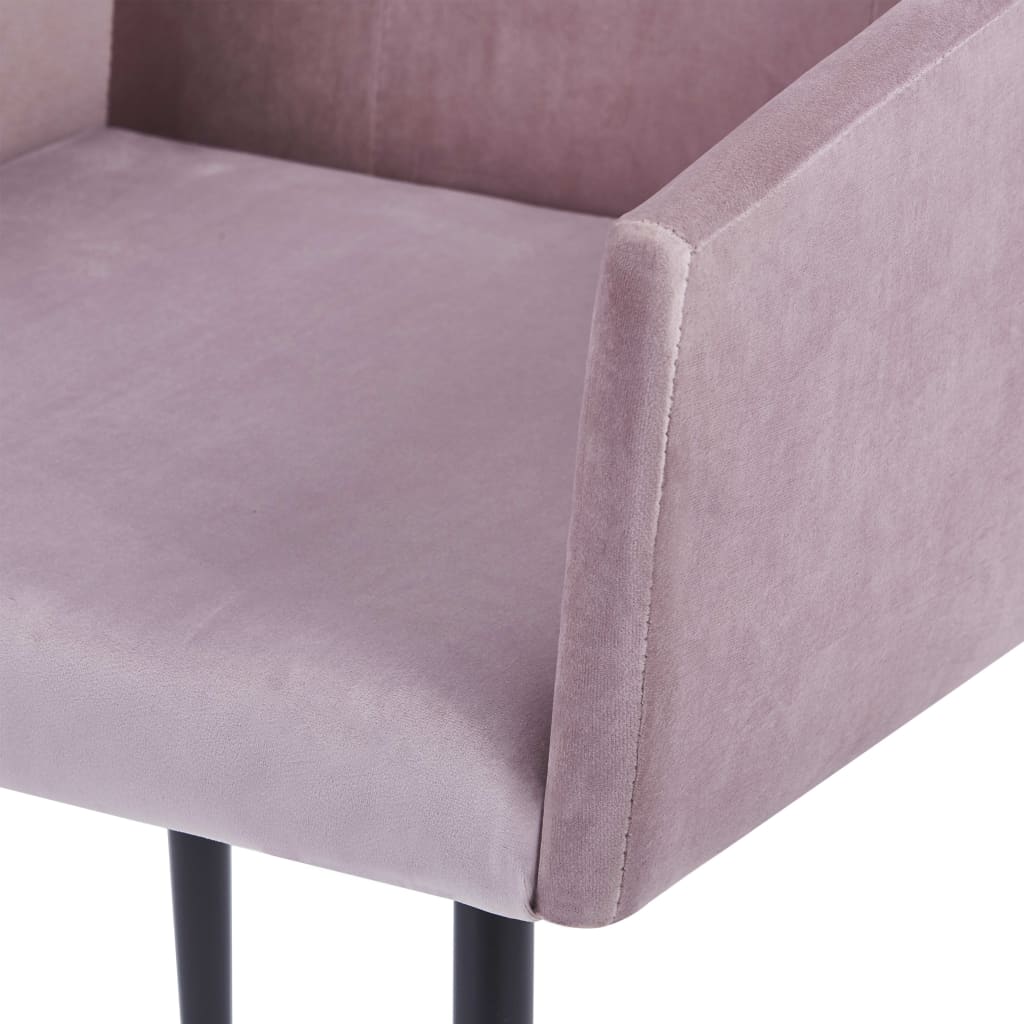 vidaXL spisebordsstole med armlæn 2 stk. fløjl pink