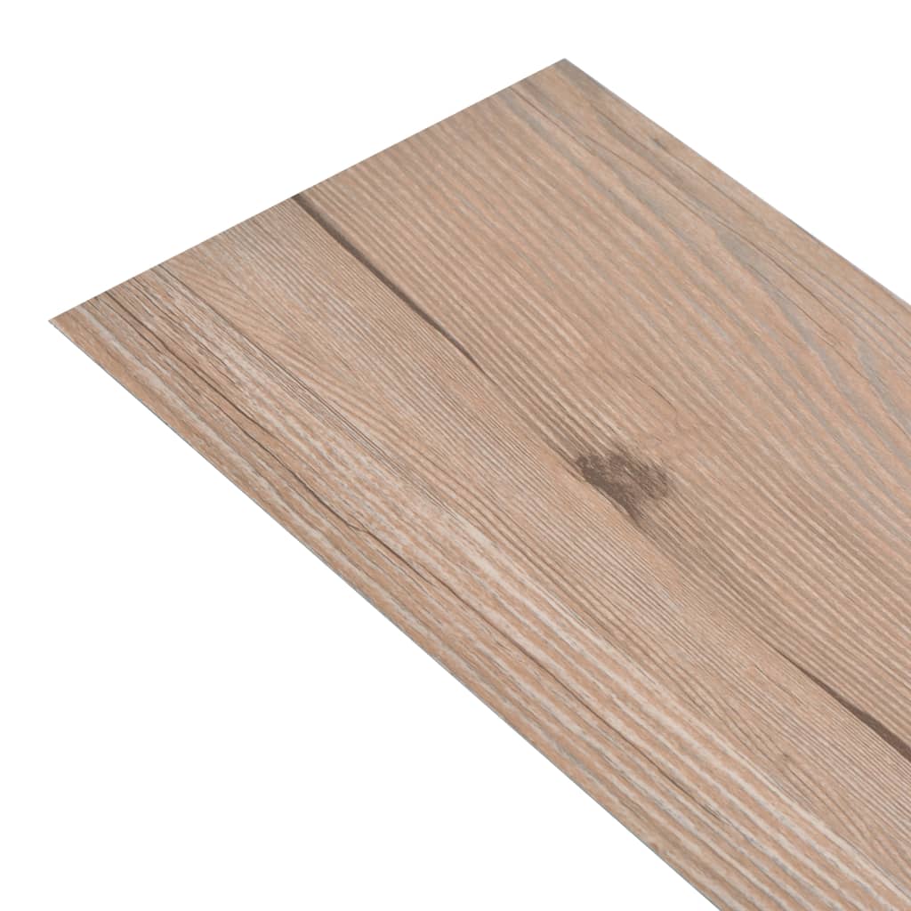 vidaXL selvhæftende PVC-gulvplanker 5,02 m² 2 mm egetræ brun