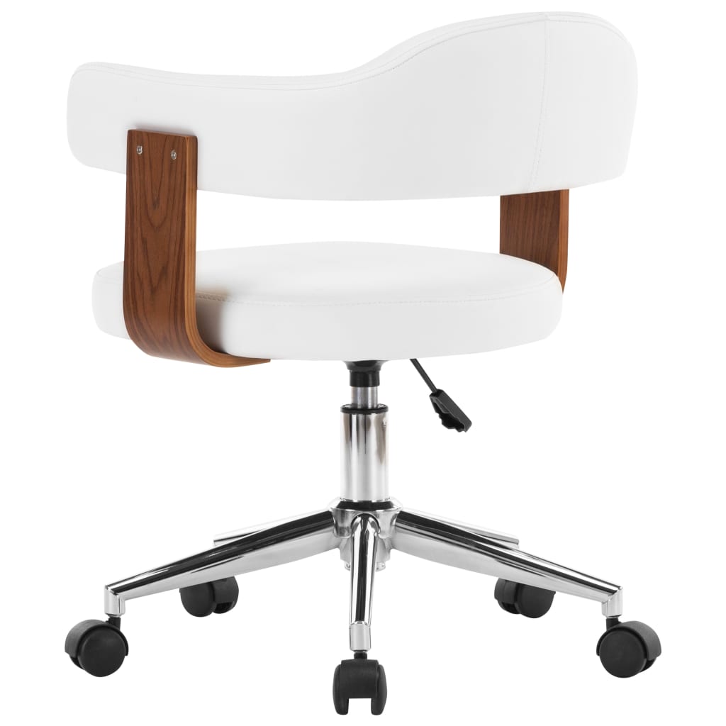vidaXL drejelig spisebordsstol bøjet træ og kunstlæder hvid