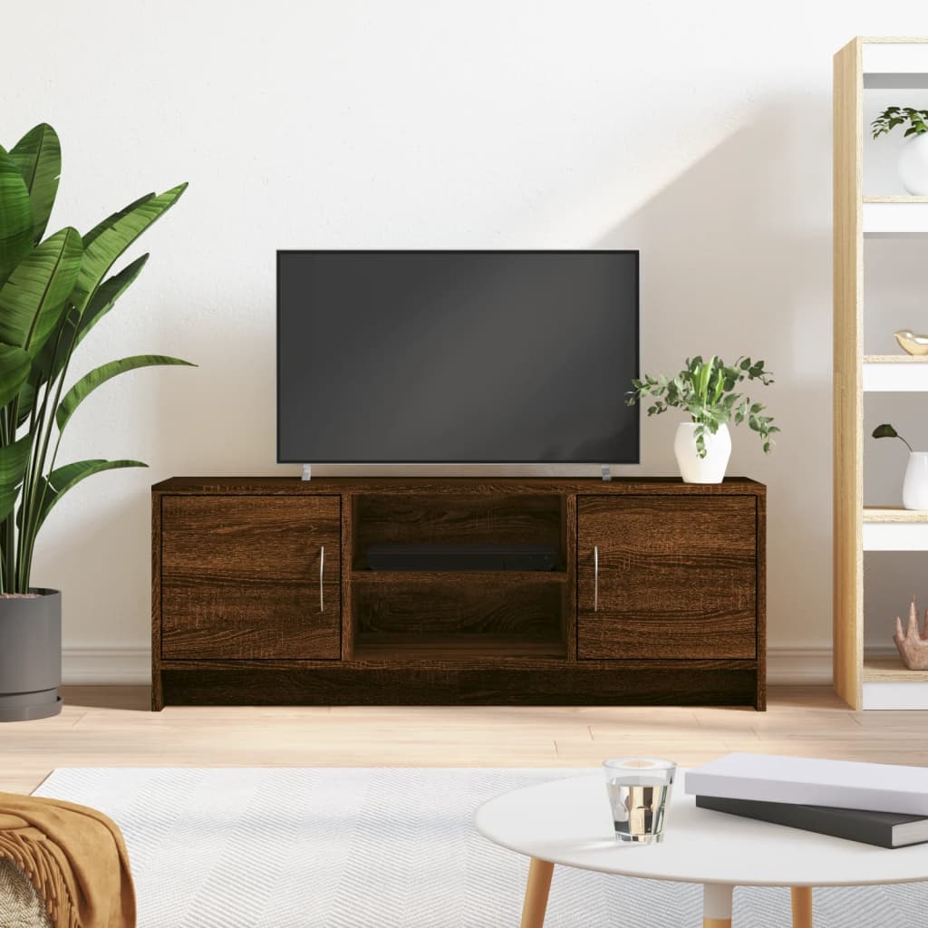 vidaXL tv-bord 102x30x37,5 cm konstrueret træ brun egetræsfarve