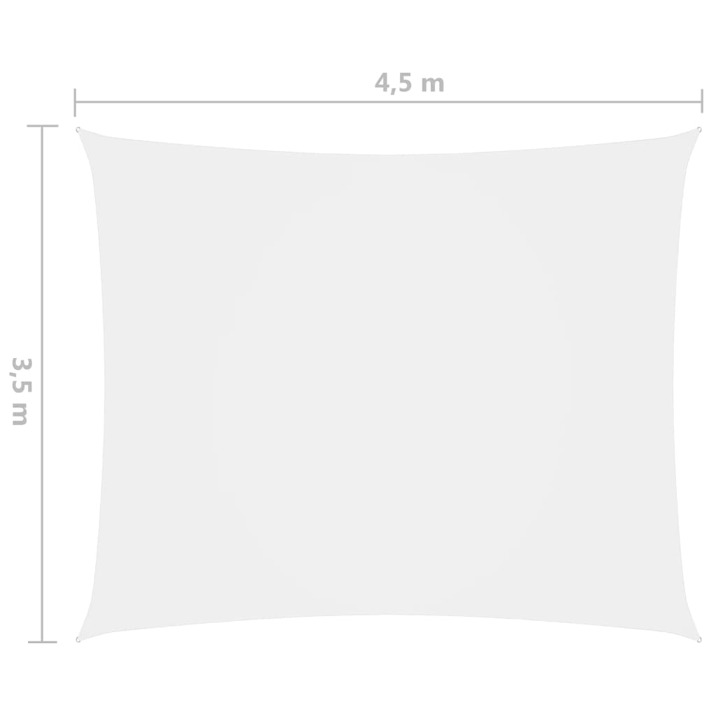 vidaXL solsejl 3,5x4,5 m rektangulær oxfordstof hvid