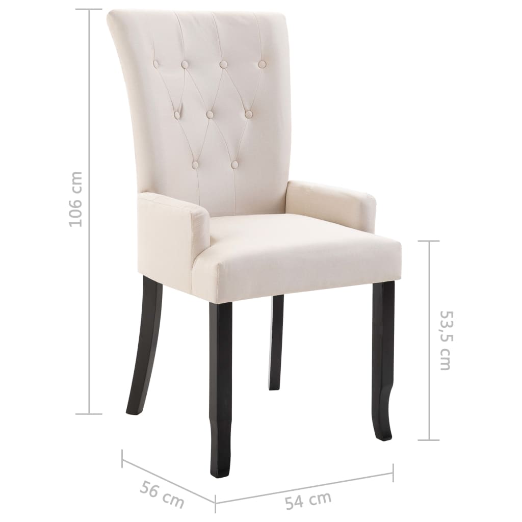 vidaXL spisebordsstole med armlæn 2 stk. stof beige