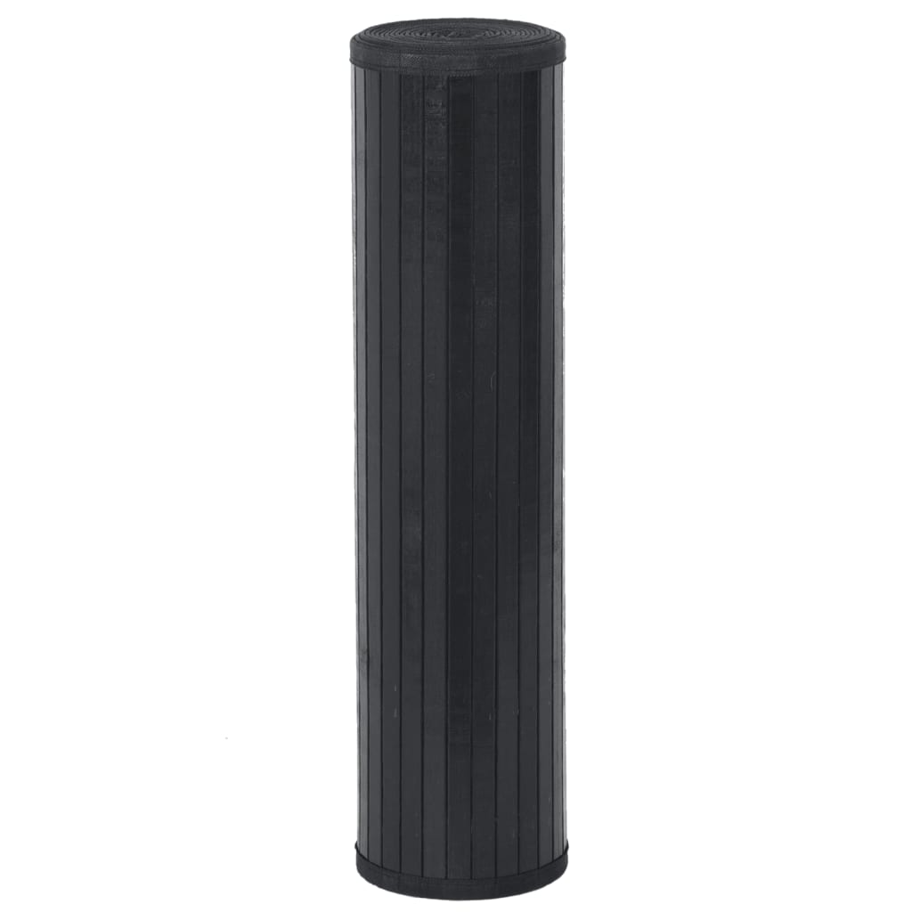 vidaXL gulvtæppe 80x300 cm rektangulær bambus sort