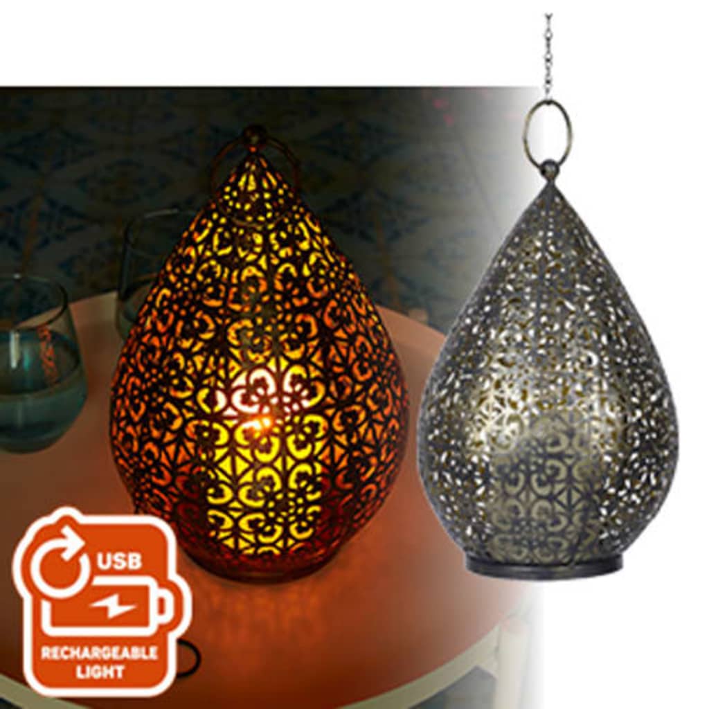Luxform LED-havelampe Palmyra orientalsk design antik bronzefarvet