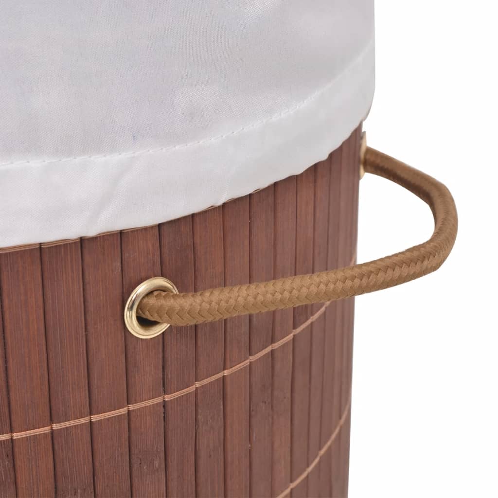 vidaXL vasketøjskurv bambus oval brun