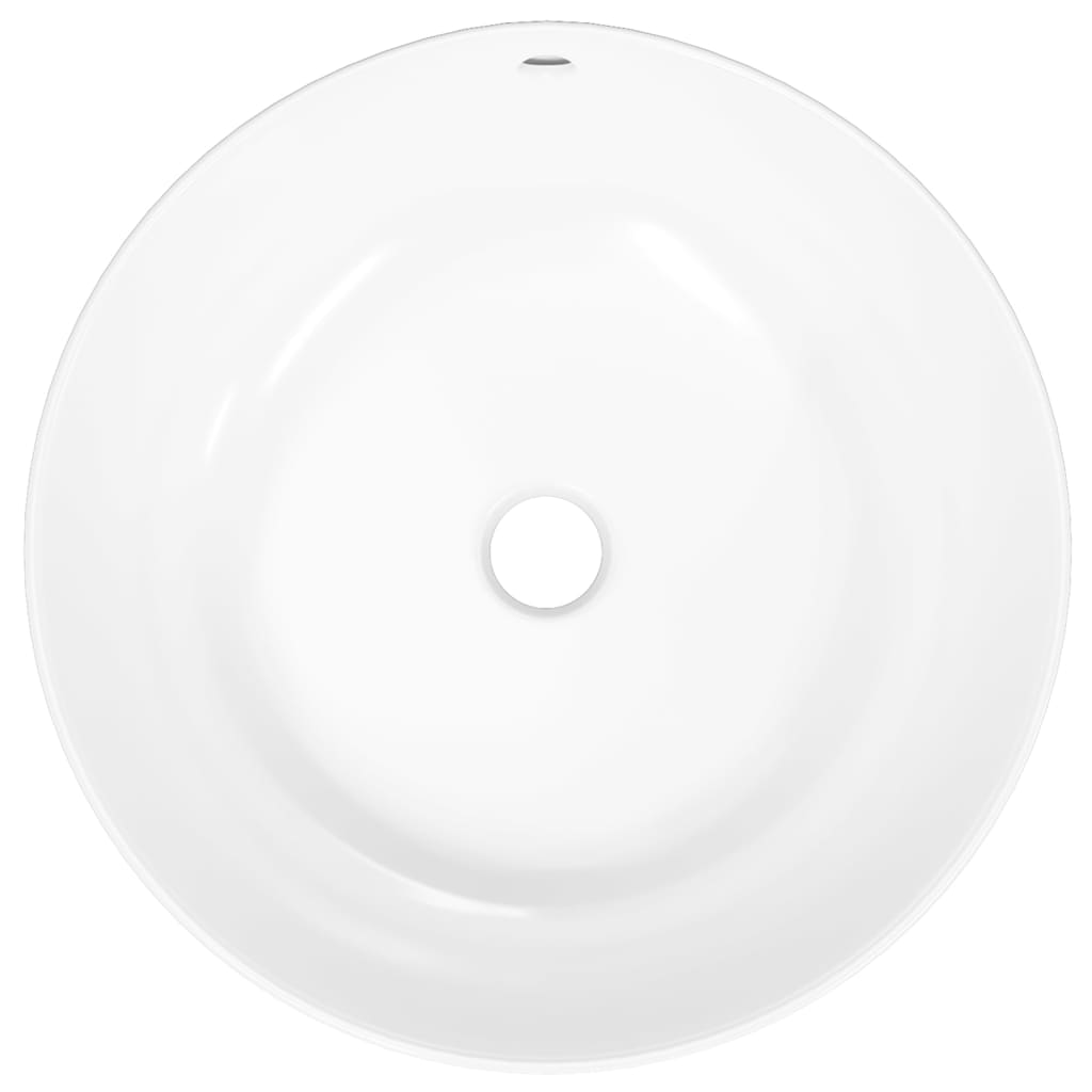 vidaXL håndvask 44x17 cm keramik rund hvid