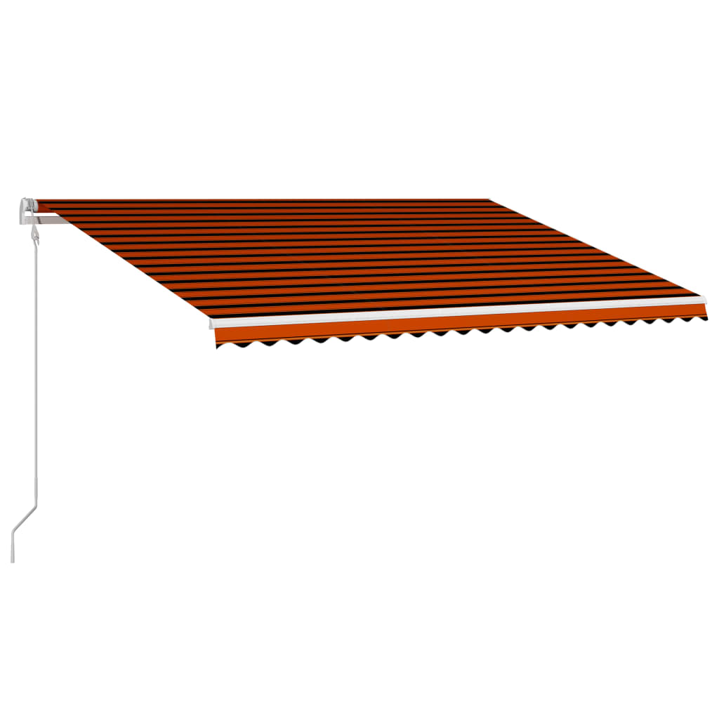 vidaXL foldemarkise automatisk betjening 500 x 300 cm orange og brun