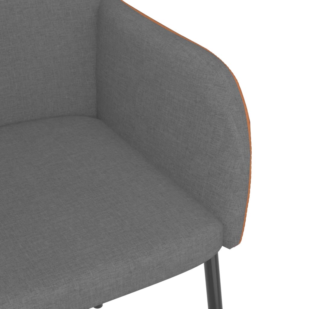 vidaXL spisebordsstole 2 stk. stof og kunstlæder lysegrå