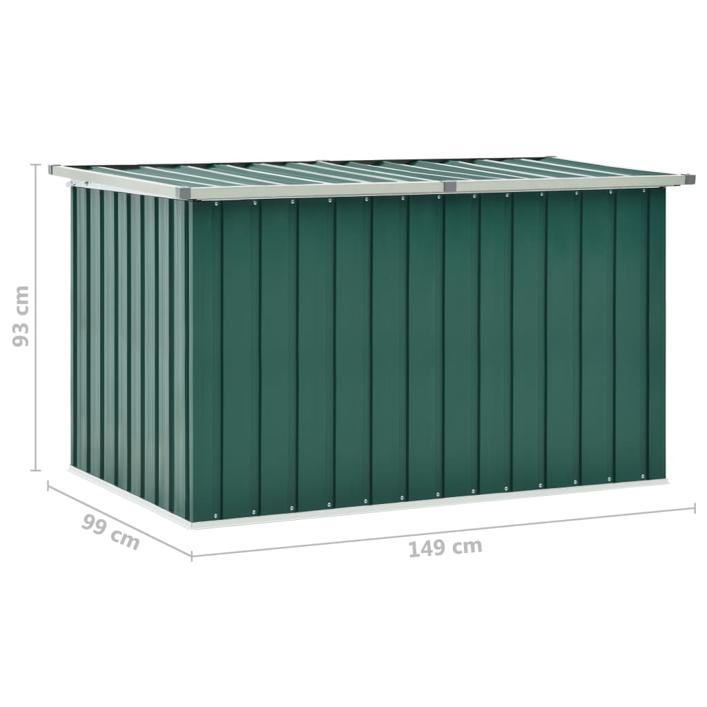 vidaXL opbevaringskasse til haven 149x99x93 cm grøn