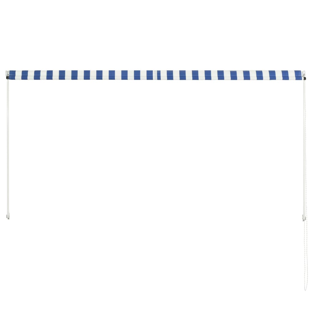 vidaXL foldemarkise 250x150 cm blå og hvid