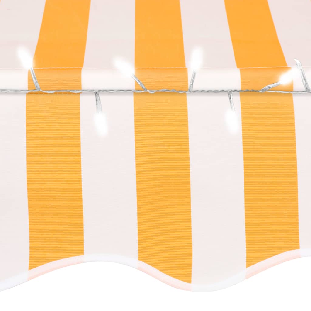 vidaXL markise m. LED-lys manuel betjening 100 cm hvid og orange