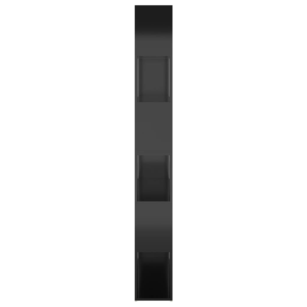 vidaXL bogskab/rumdeler 100x24x188 cm spånplade sort højglans