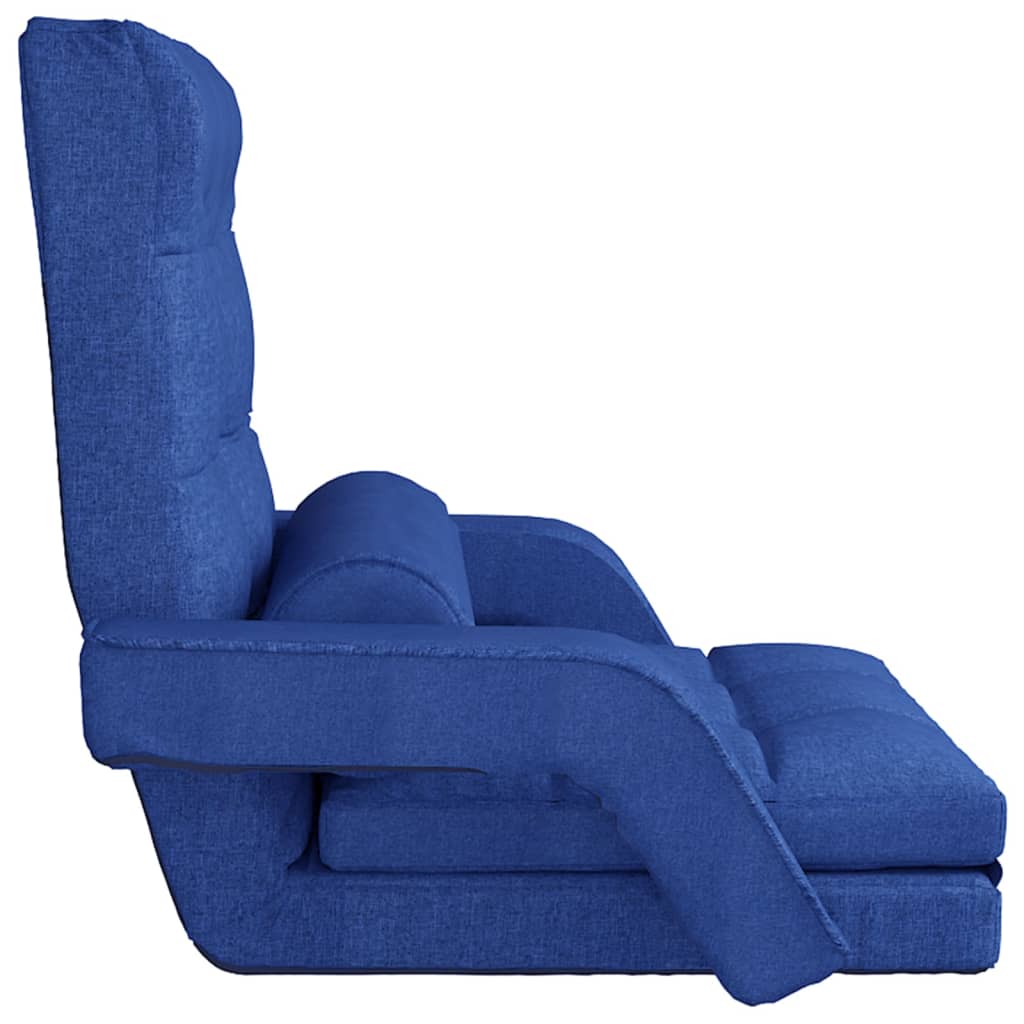 vidaXL foldbar gulvstol med sengefunktion stof blå