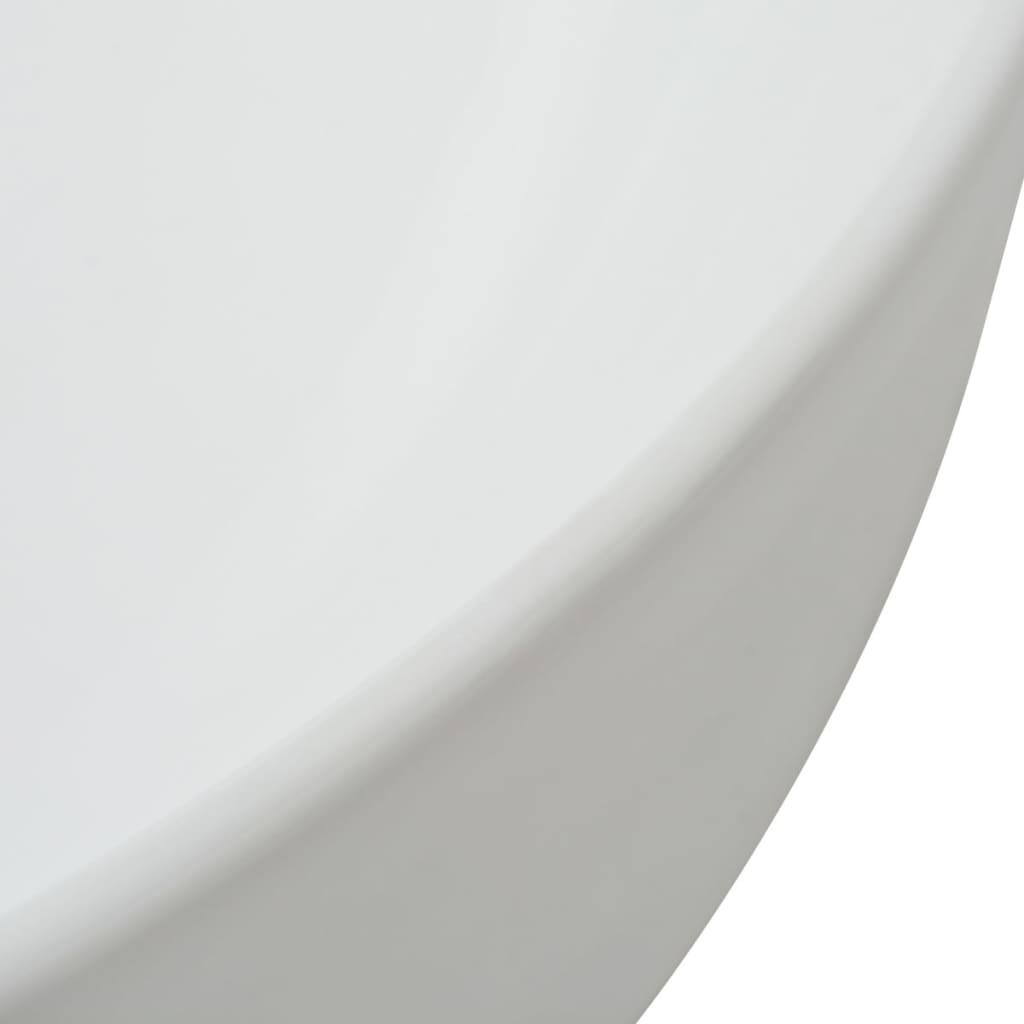 vidaXL håndvask trekantet keramik 50,5 x 41 x12 cm hvid
