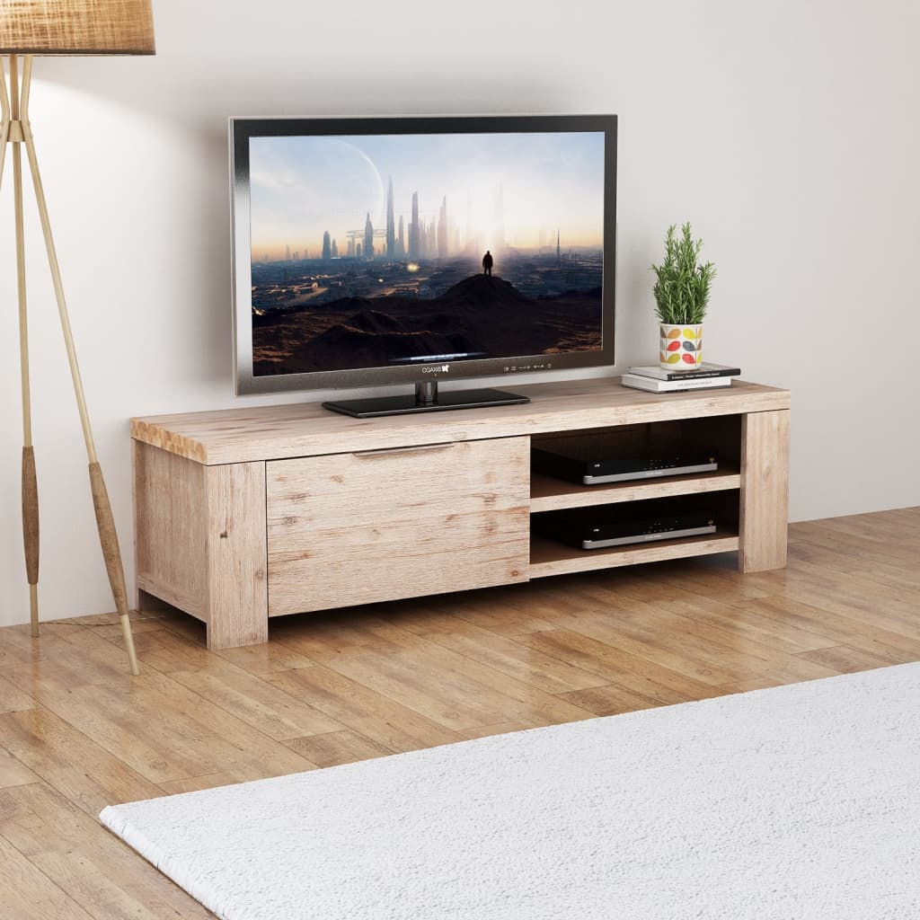 vidaXL TV-kabinet i massivt børstet akacietræ 140 x 38 x 40 cm