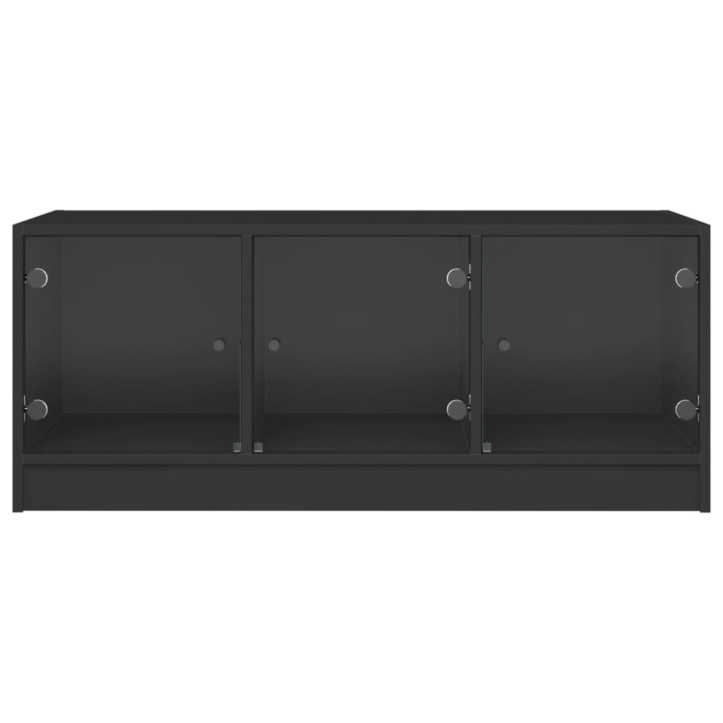 vidaXL sofabord med glaslåger 102x50x42 cm sort
