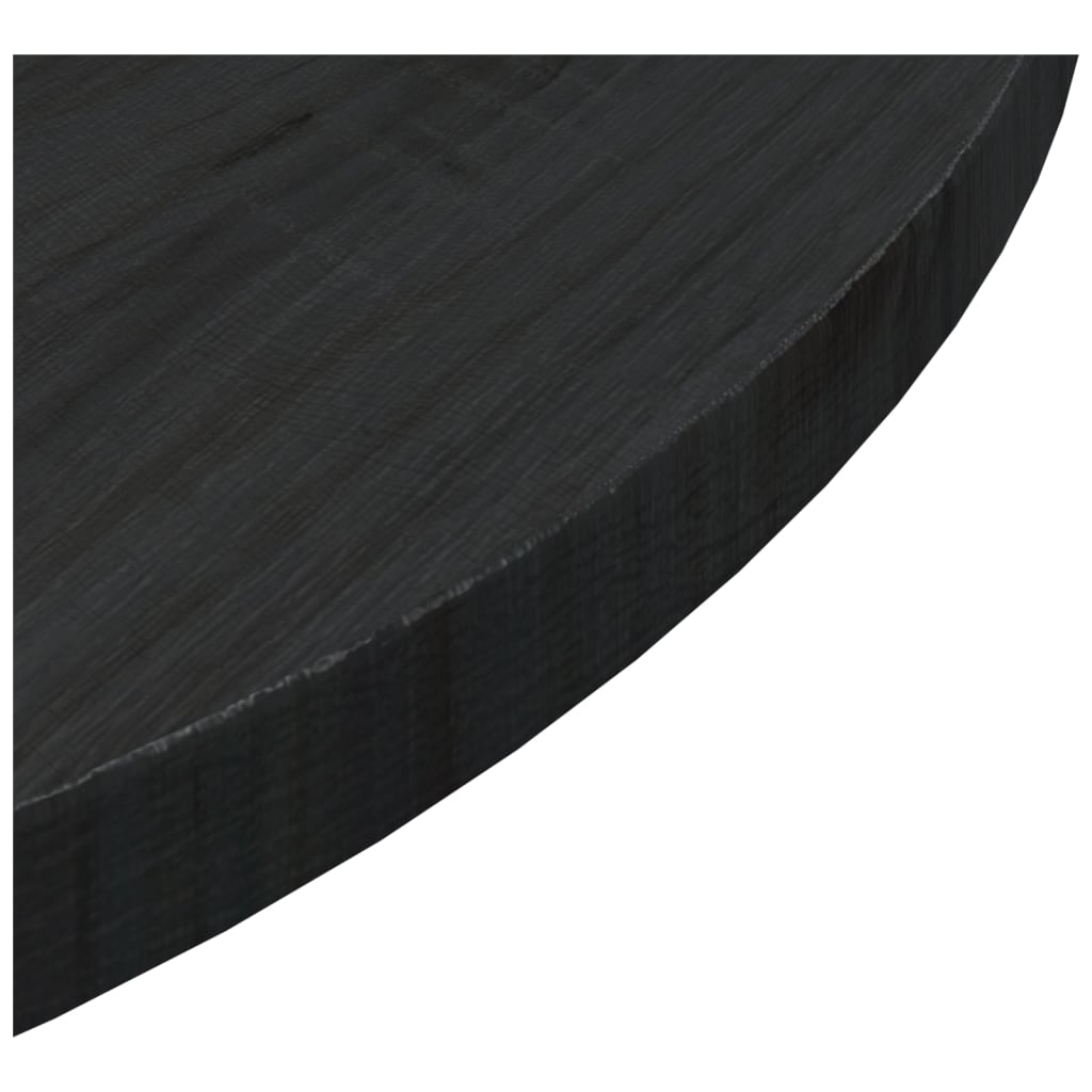 vidaXL bordplade Ø60x2,5 cm massivt fyrretræ sort