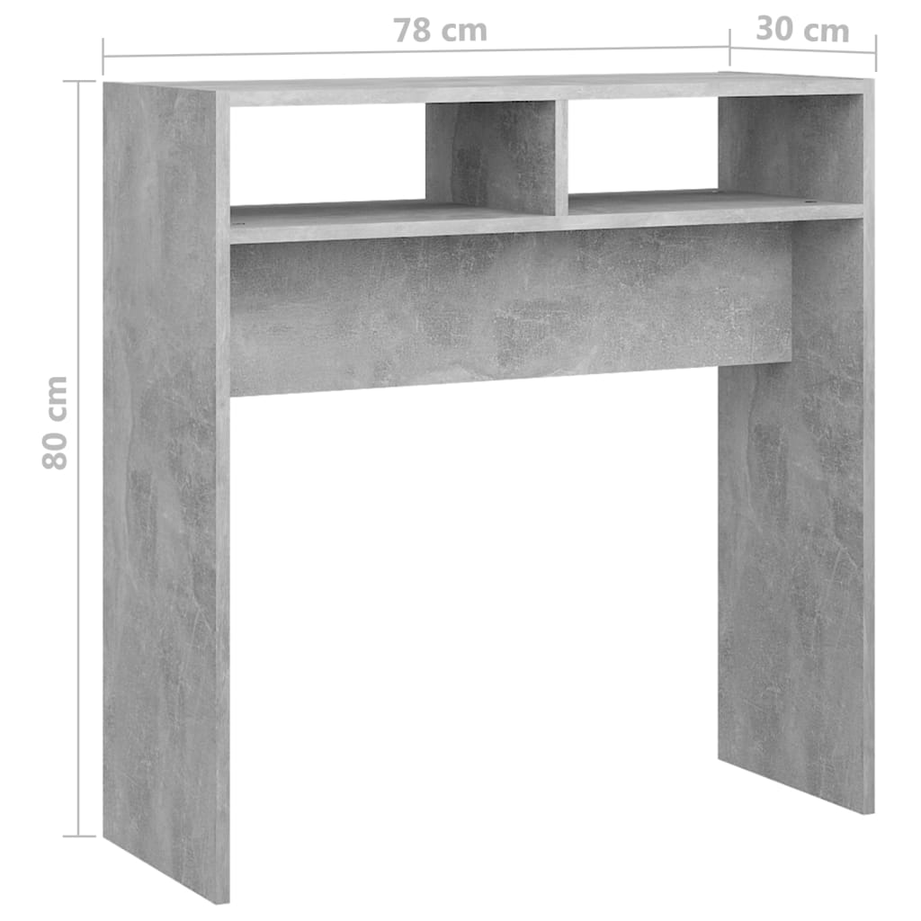 vidaXL konsolbord 78x30x80 cm spånplade betongrå