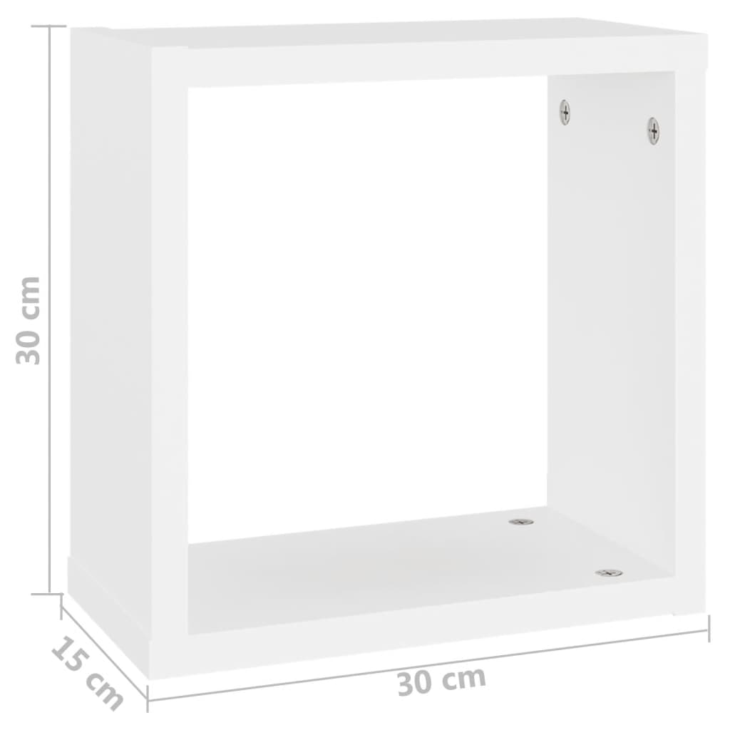 vidaXL væghylder 2 stk. 30x15x30 cm kubeformet hvid
