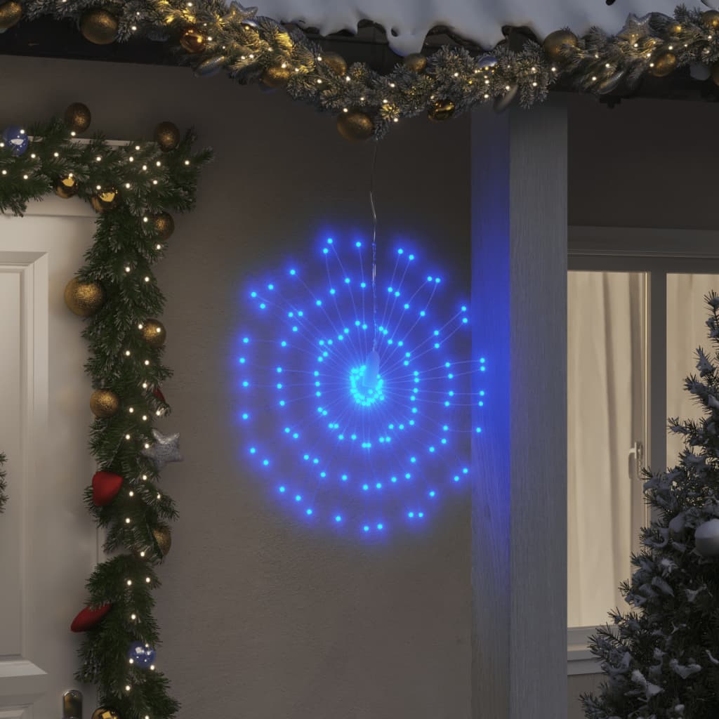 vidaXL lysende starburst-dekoration 4 stk. 140 LED'er 17 cm blåt lys