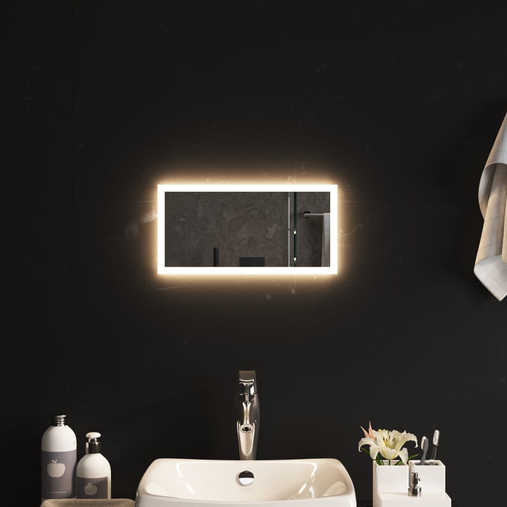 vidaXL badeværelsesspejl med LED-lys 40x20 cm