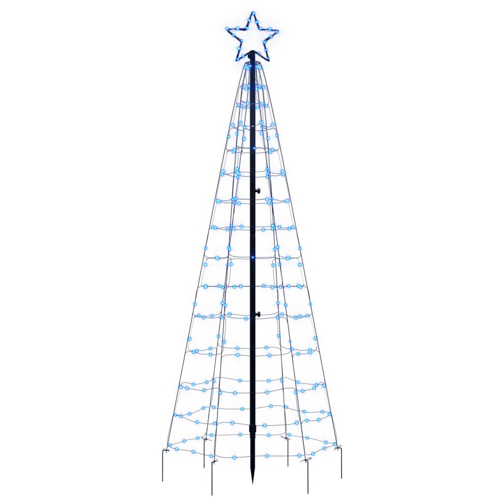 vidaXL lysende juletræ med spyd 220 LED'er 180 cm blåt lys