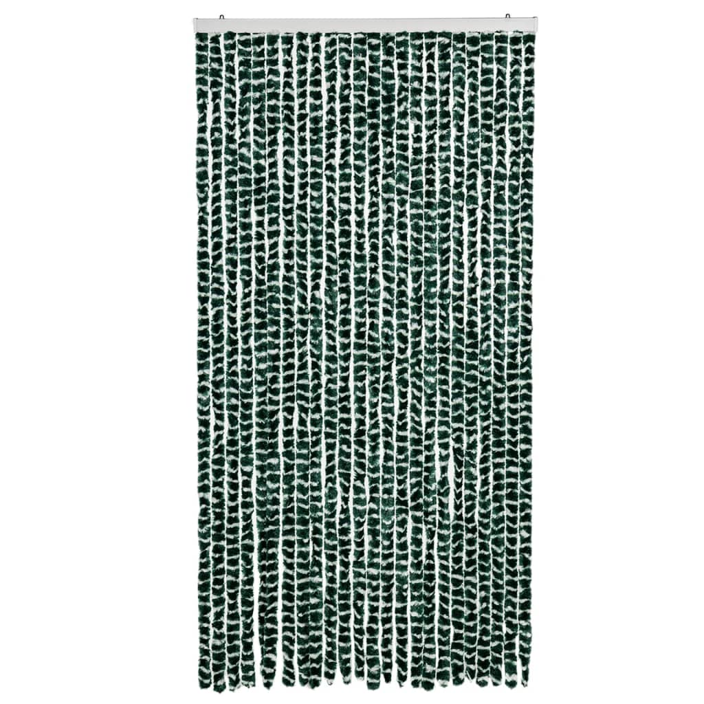 vidaXL flueforhæng 100x230 cm chenille grøn og hvid
