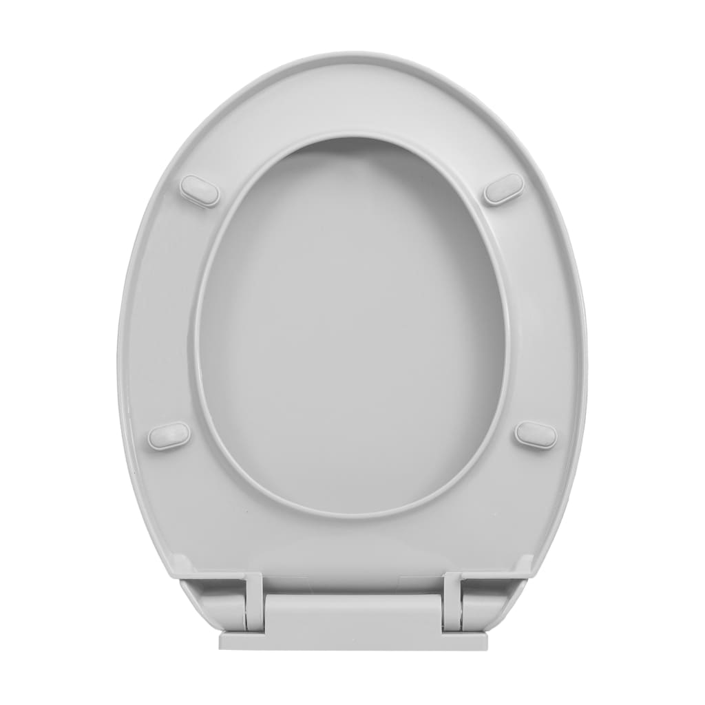 vidaXL toiletsæde med soft close og quick release-funktion oval lysegrå