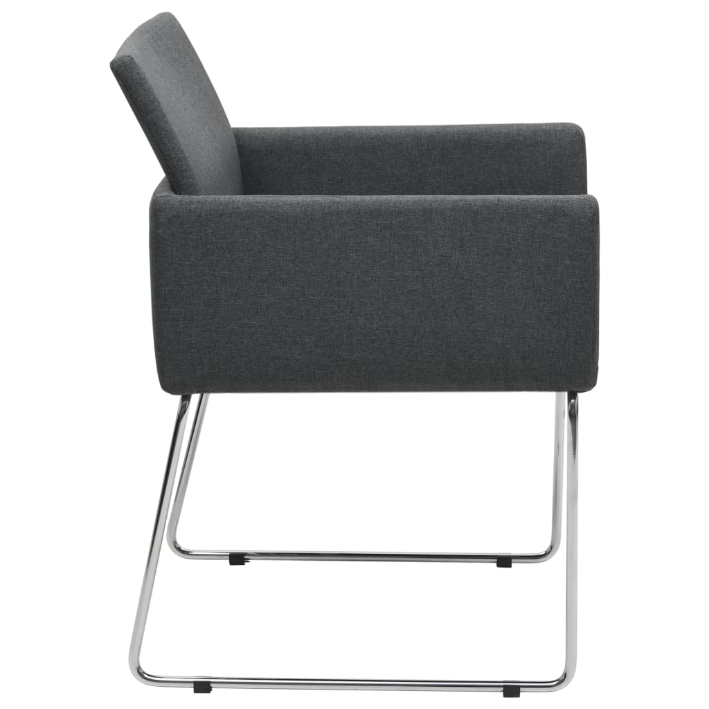 vidaXL spisebordsstole 2 stk. stof mørkegrå