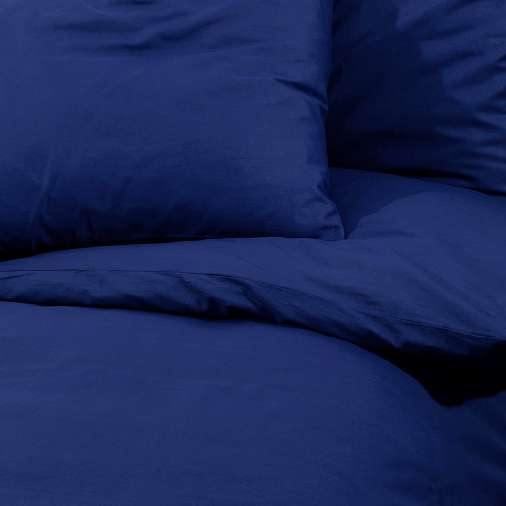 vidaXL sengetøj 200x200 cm let mikrofiberstof marineblå
