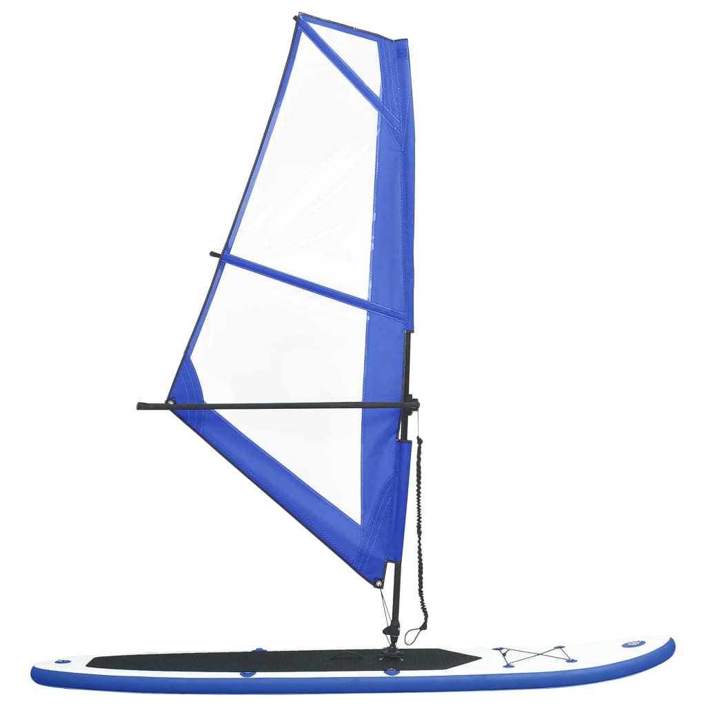 vidaXL oppusteligt paddleboard med sejl blå og hvid