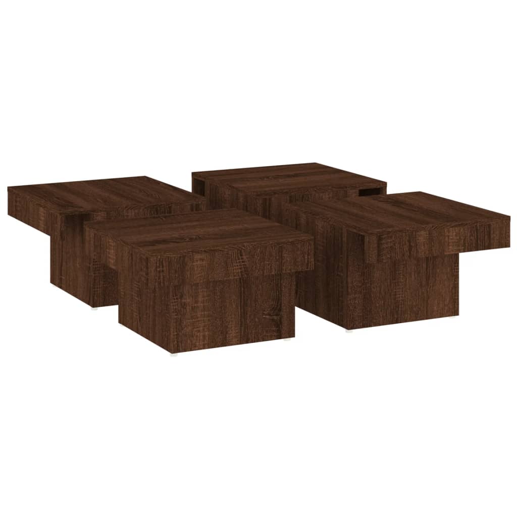 vidaXL sofabord 90x90x28 cm konstrueret træ brun egetræsfarve