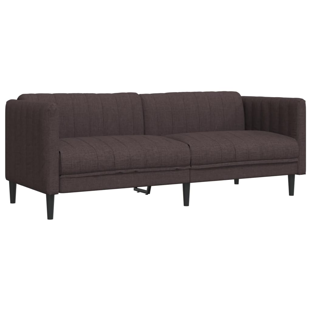 vidaXL 3-personers sofa stof mørkebrun