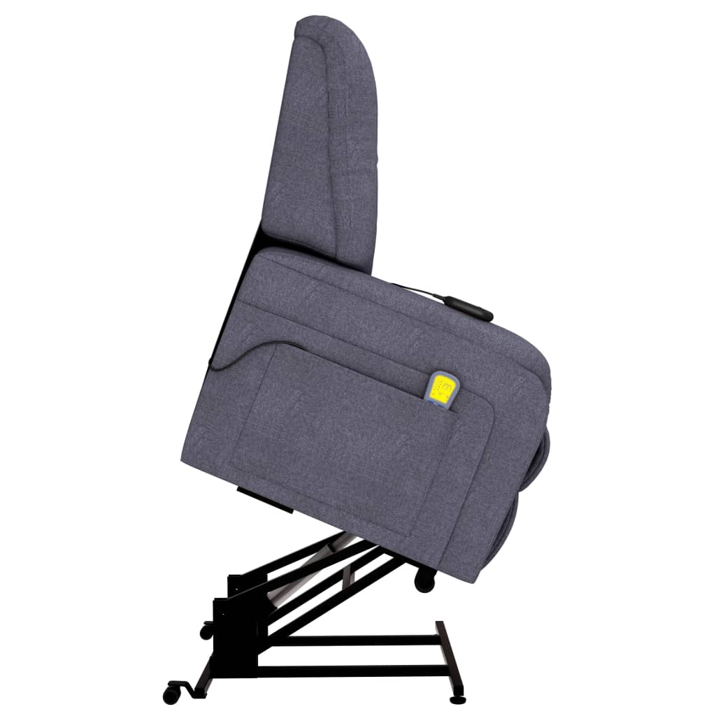 vidaXL eldrevet løftestol med massagefunktion stof mørkegrå