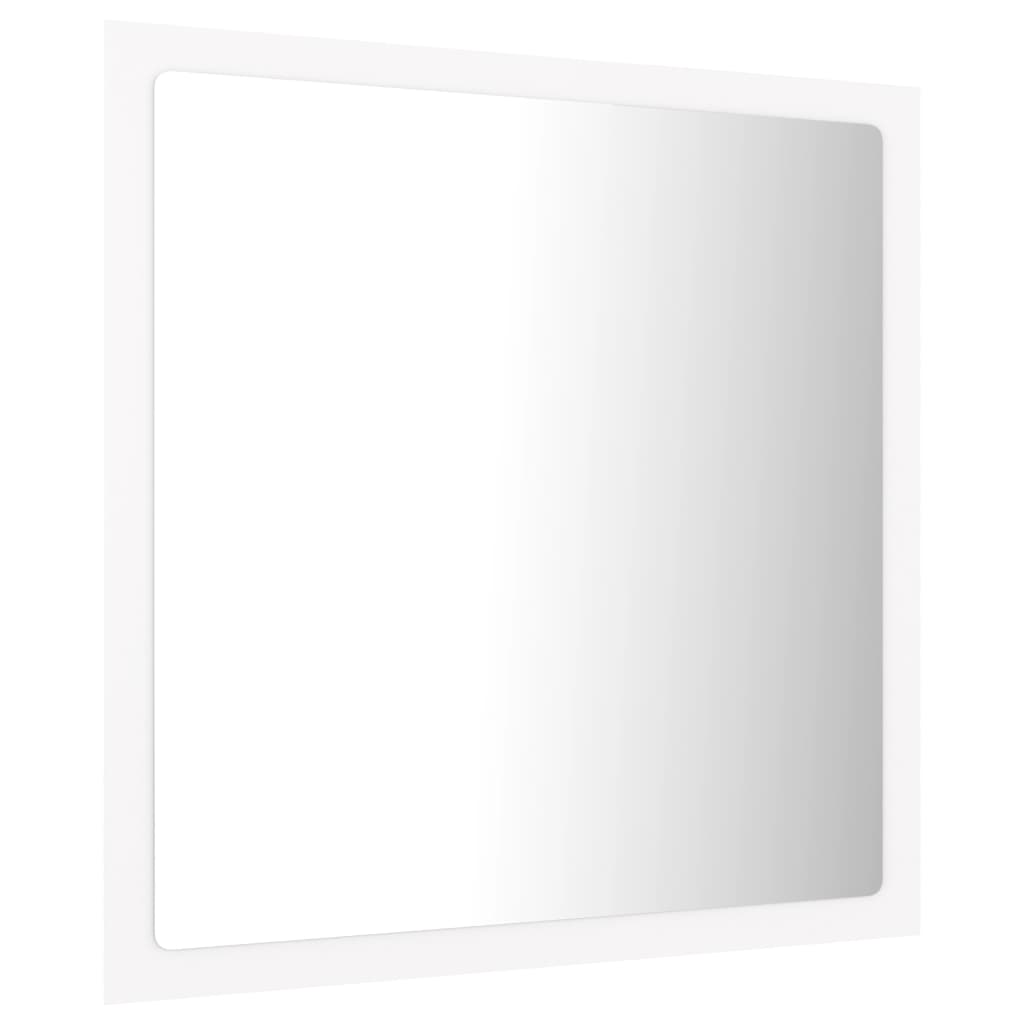 vidaXL badeværelsesspejl med LED-lys 40x8,5x37 cm akryl hvid