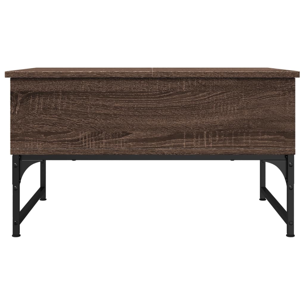 vidaXL sofabord 70x50x40 cm konstrueret træ og metal brunt eg
