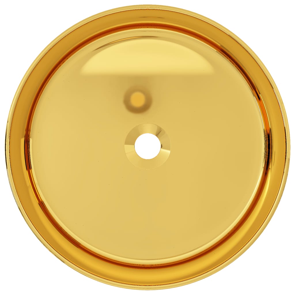 vidaXL håndvask 40 x 15 cm keramik guldfarvet