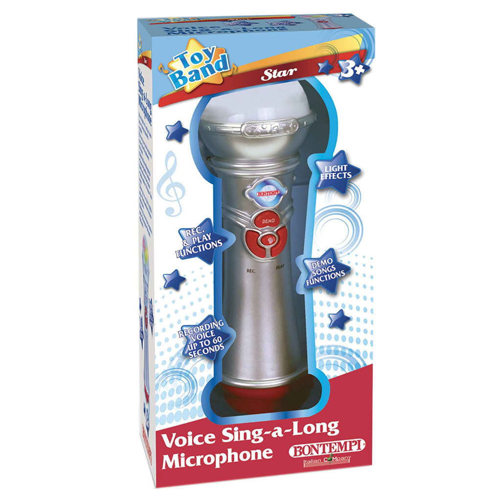 Bontempi legetøjsmikrofon sølvfarvet