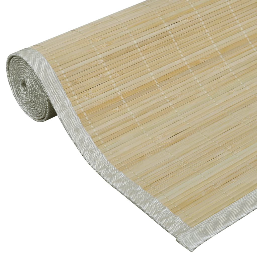 vidaXL gulvtæppe 80x300 cm rektangulært bambus naturfarvet