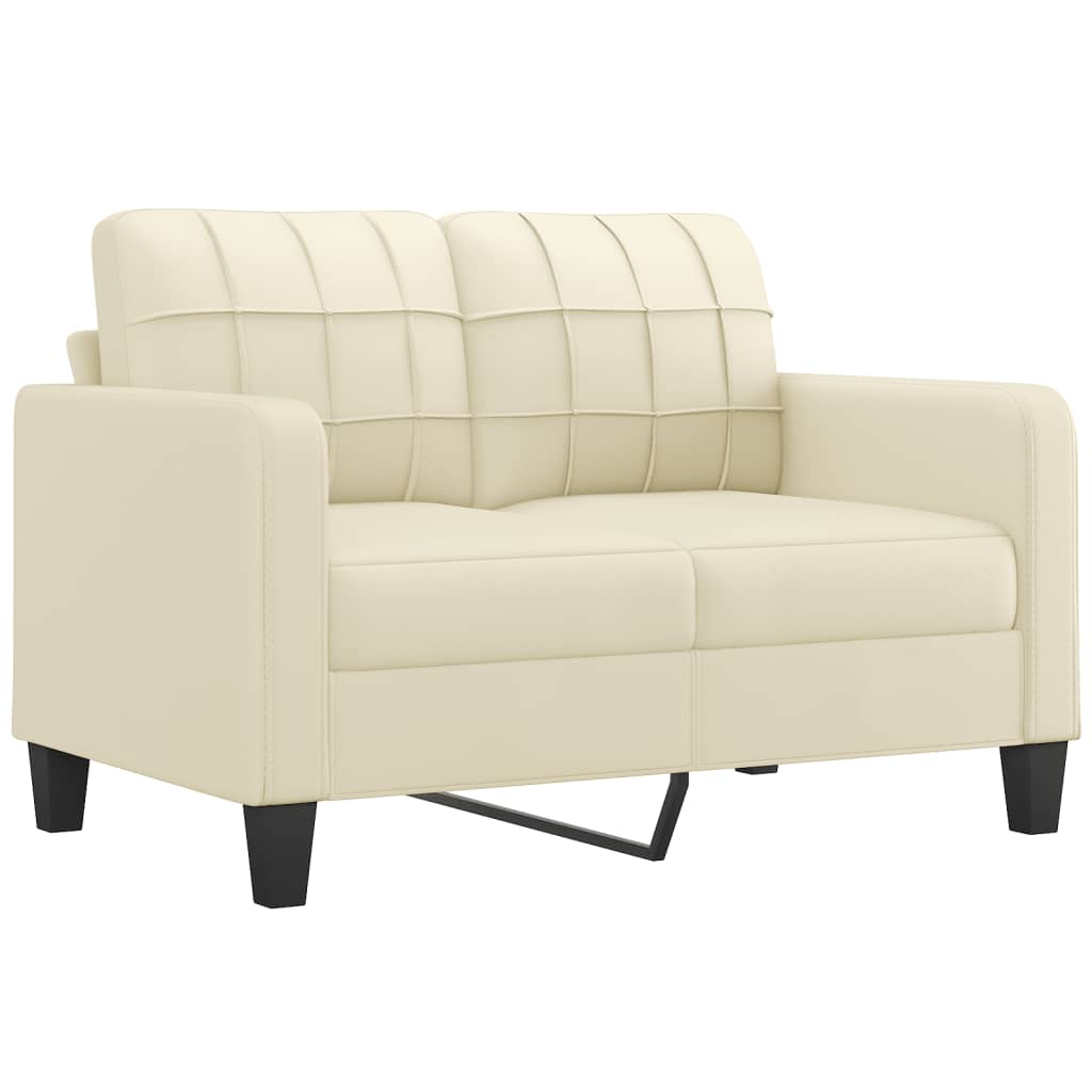 vidaXL 2-personers sofa 120 cm kunstlæder cremefarvet