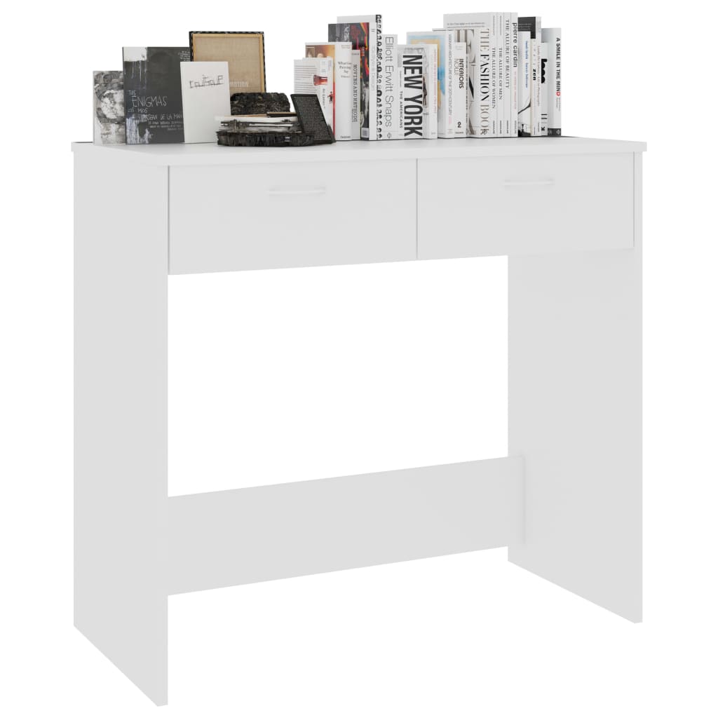 vidaXL skrivebord 80x40x75 cm konstrueret træ hvid