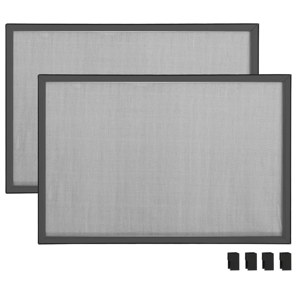 vidaXL udvideligt insektnet til vinduer (100-193)x75 cm antracitgrå