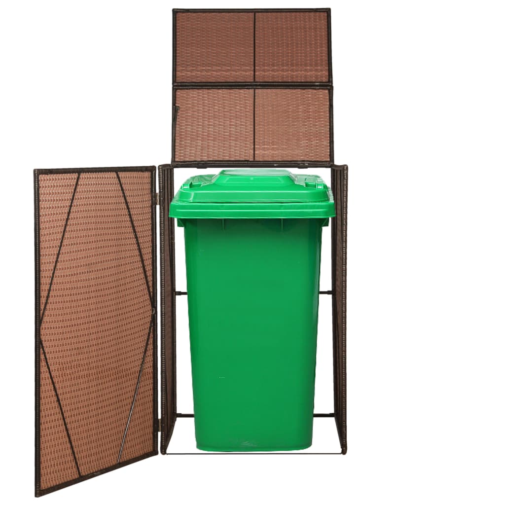vidaXL skjuler til 1 affaldsspand polyrattan 76 x 78 x 120 cm brun