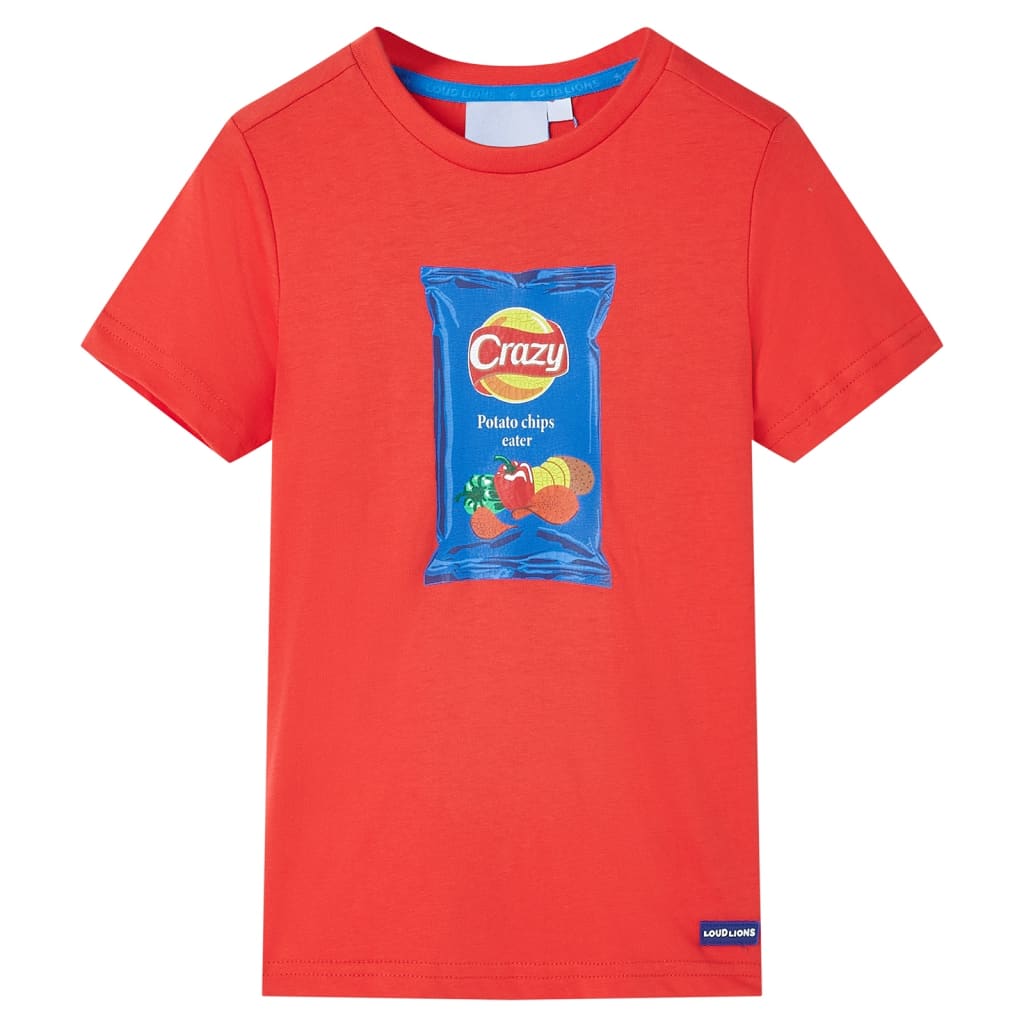Kortærmet T-shirt til børn str. 92 rød