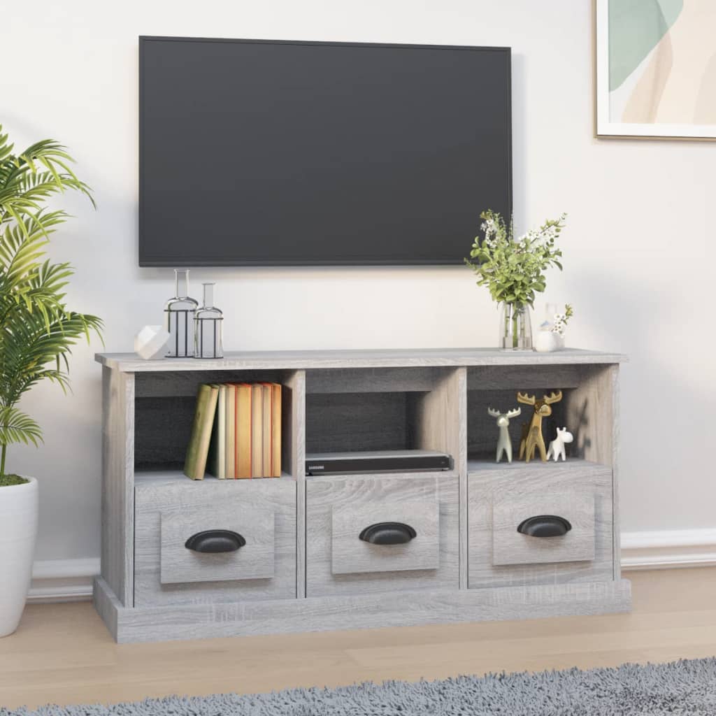 vidaXL tv-bord 100x35x50 cm konstrueret træ grå sonoma-eg