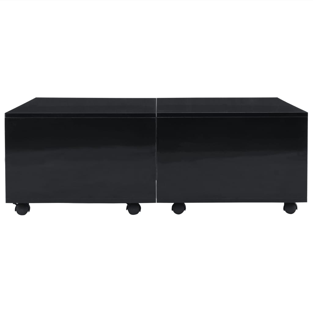 vidaXL sofabord 100x100x35 cm sort højglans